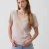 V-hals T-shirt van biologisch katoen (Vintagesoft)
