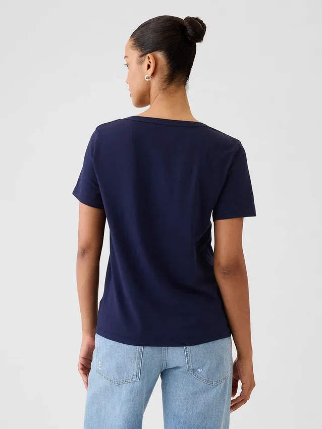 V-hals T-shirt van biologisch katoen (Vintagesoft)