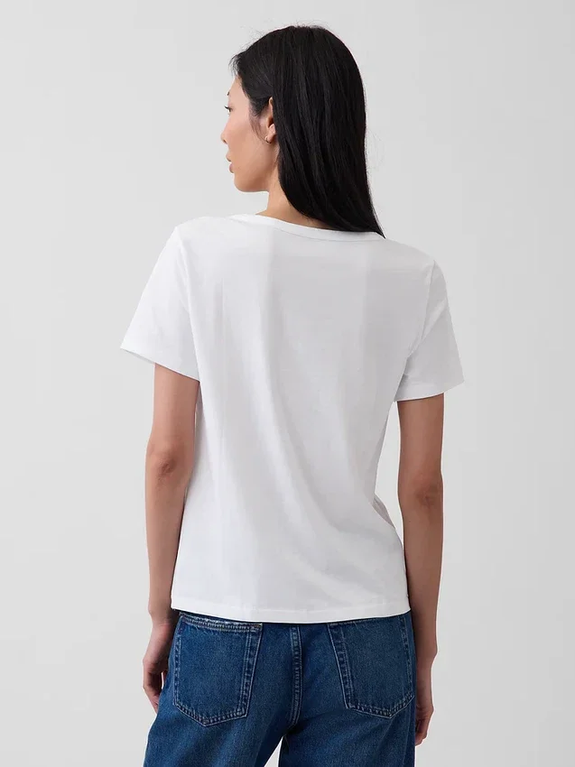 V-hals T-shirt van biologisch katoen (Vintagesoft)