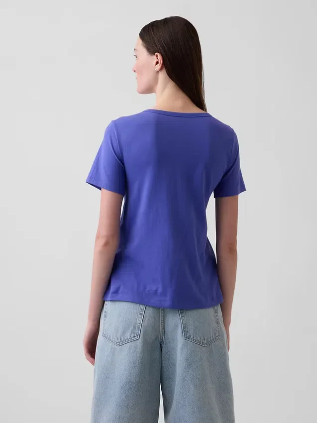 V-hals T-shirt van biologisch katoen (Vintagesoft)