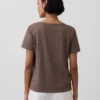 V-hals T-shirt van biologisch katoen (Vintagesoft)