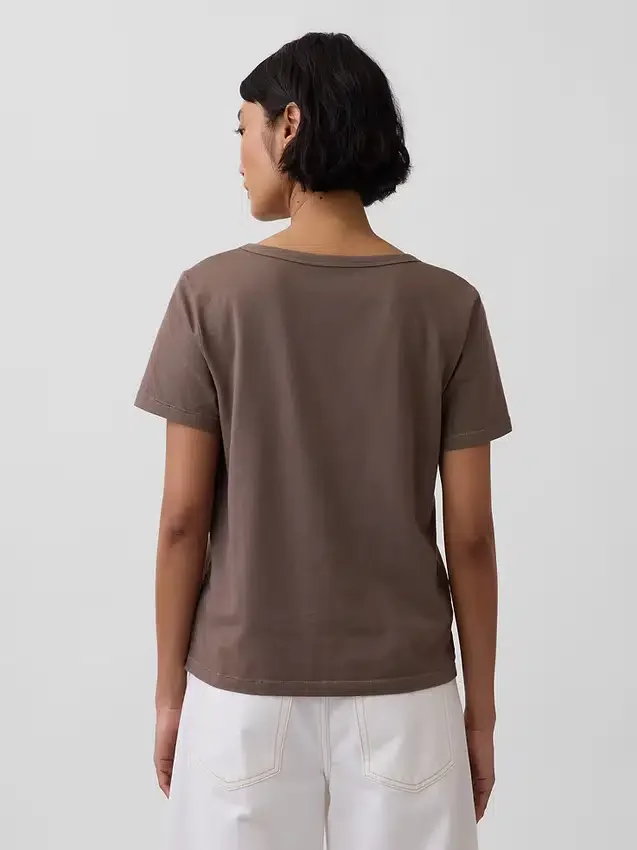 V-hals T-shirt van biologisch katoen (Vintagesoft)