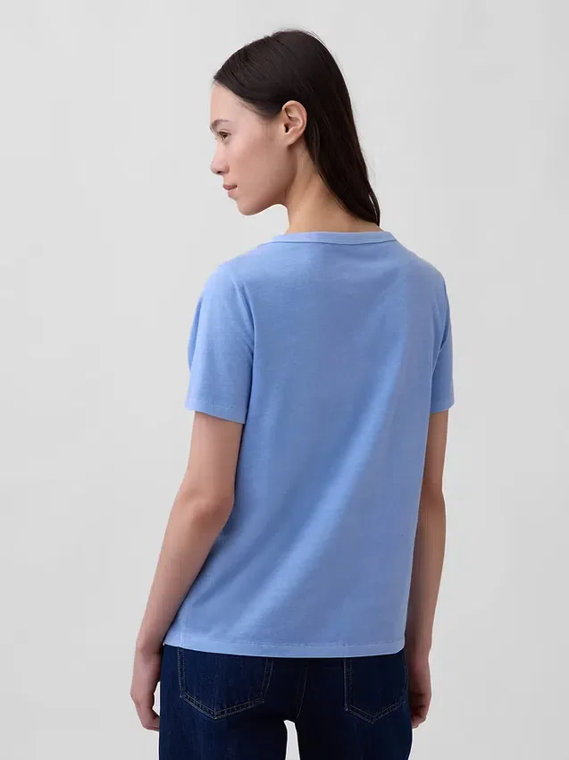 V-hals T-shirt van biologisch katoen (Vintagesoft)