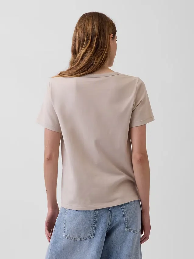 V-hals T-shirt van biologisch katoen (Vintagesoft)