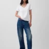 V-hals T-shirt van biologisch katoen (Vintagesoft)