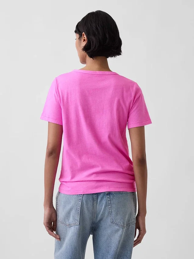 V-hals T-shirt van biologisch katoen (Vintagesoft)