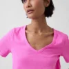 V-hals T-shirt van biologisch katoen (Vintagesoft)