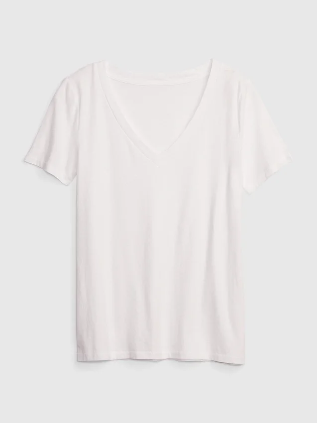 V-hals T-shirt van biologisch katoen (Vintagesoft)