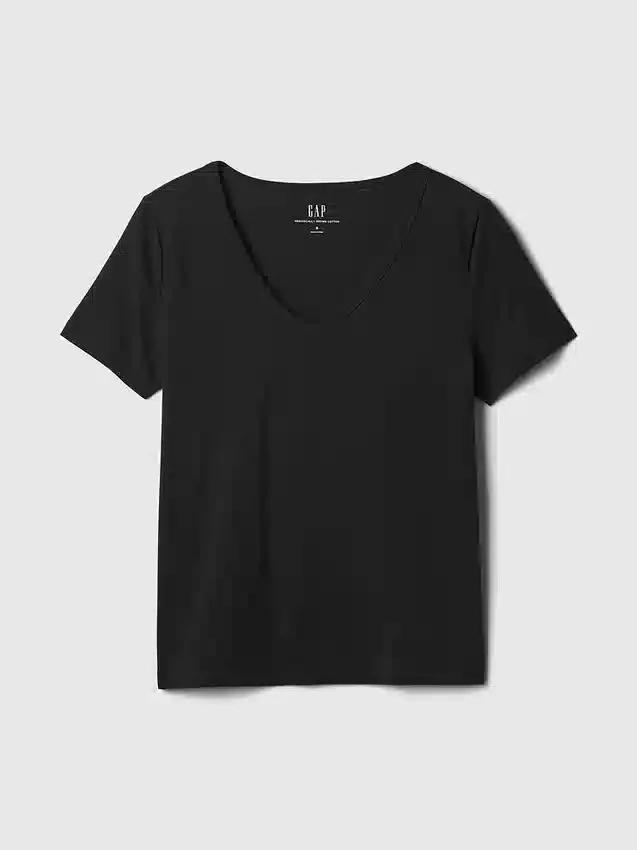 V-hals T-shirt van biologisch katoen (Vintagesoft)