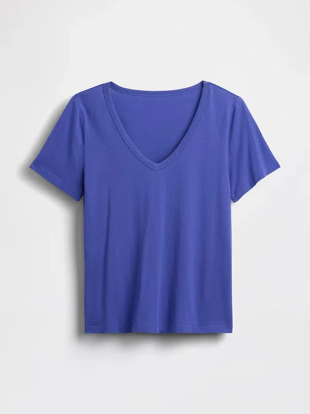V-hals T-shirt van biologisch katoen (Vintagesoft)