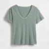 V-hals T-shirt van biologisch katoen (Vintagesoft)