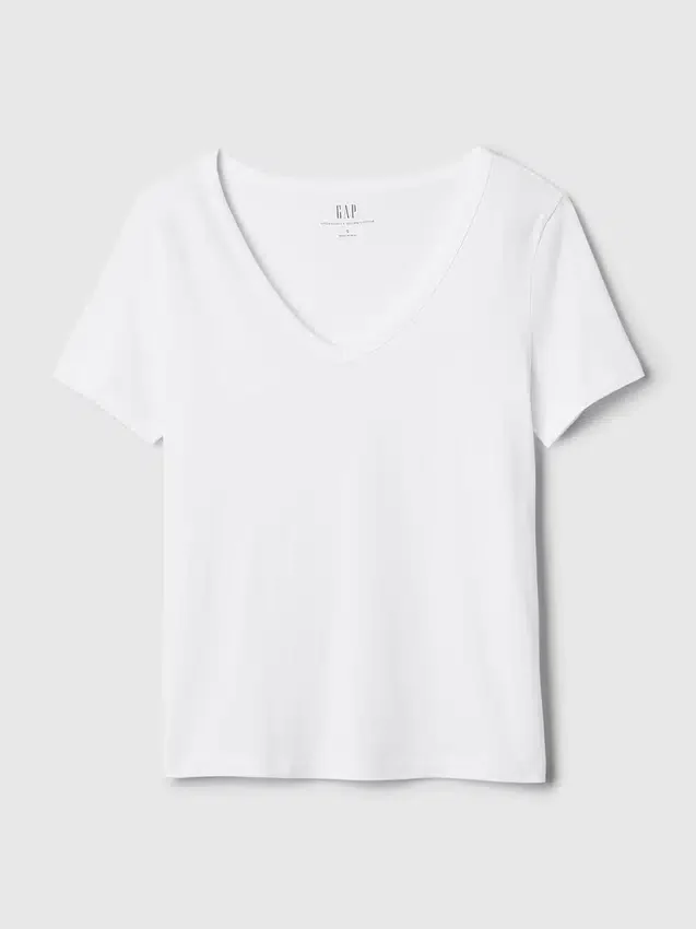 V-hals T-shirt van biologisch katoen (Vintagesoft)