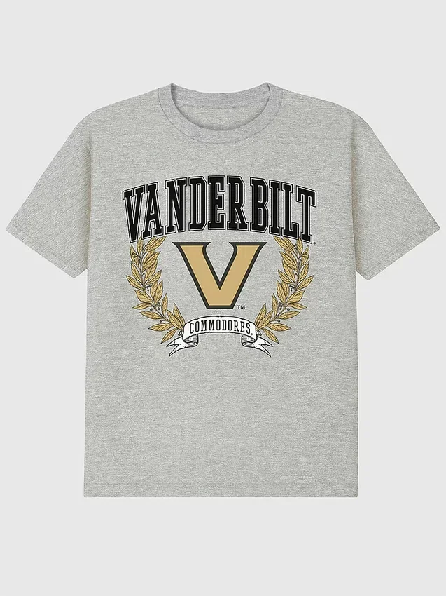 Vanderbilt University Laurels donker T-shirt met opdruk