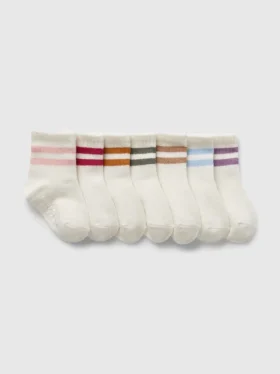 Varsity-gestreepte kwartsokken voor Baby & Peuter (7-pack)
