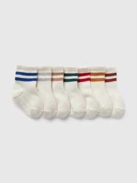 Varsity-gestreepte kwartsokken voor Baby & Peuter (7-pack)