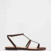 Vegan suède sandalen met T-band