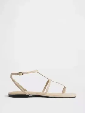 Vegan suède sandalen met T-band