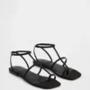 Vegan suède sandalen met T-band