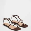 Vegan suède sandalen met T-band