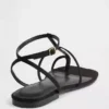Vegan suède sandalen met T-band