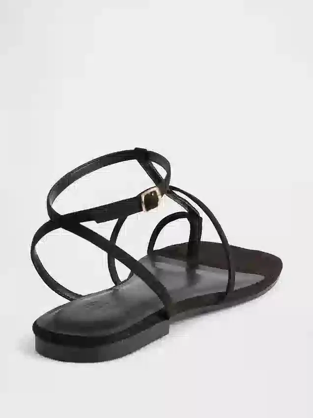 Vegan suède sandalen met T-band