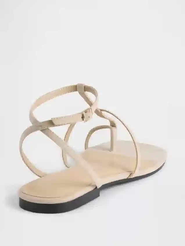 Vegan suède sandalen met T-band