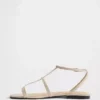 Vegan suède sandalen met T-band