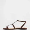 Vegan suède sandalen met T-band