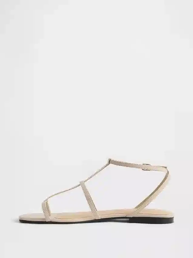 Vegan suède sandalen met T-band