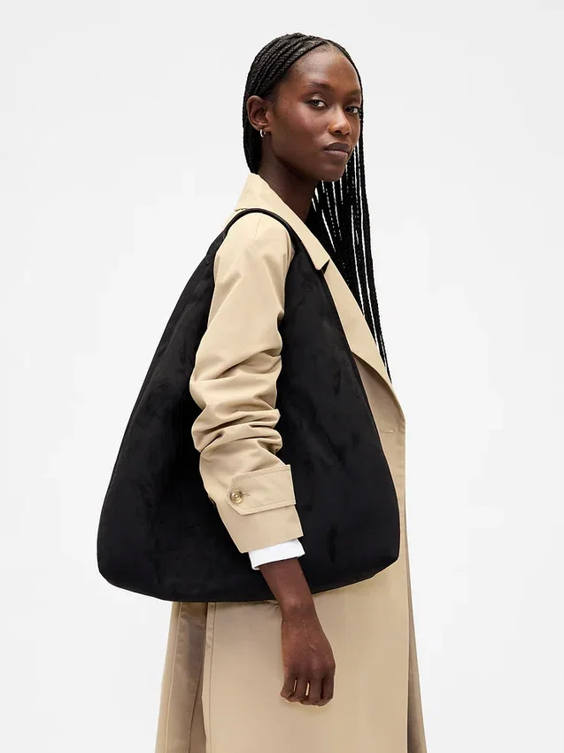 Vegan suède slouchy draagtas