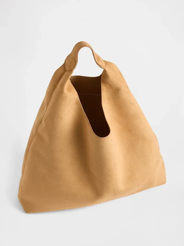 Vegan suède slouchy draagtas
