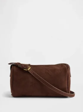 Vegan suède tonvormige tas