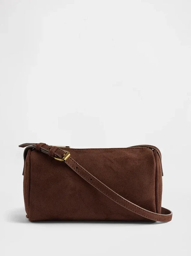 Vegan suède tonvormige tas