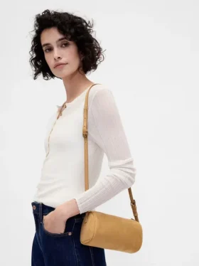 Vegan suède tonvormige tas