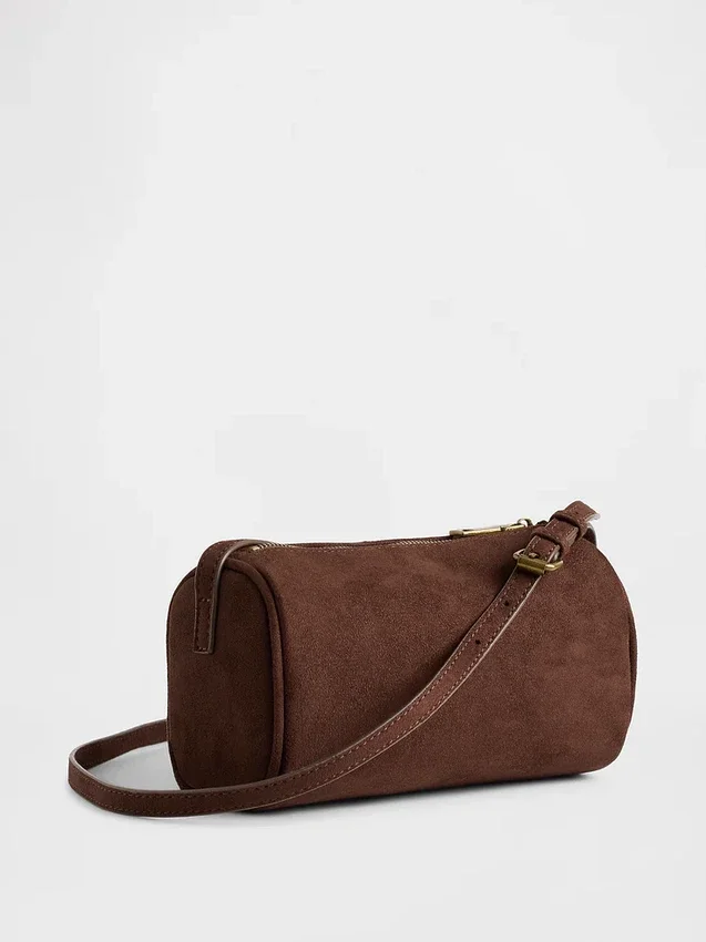 Vegan suède tonvormige tas