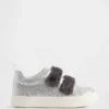 Veganistische glitter-sneakers met bont voor peuters