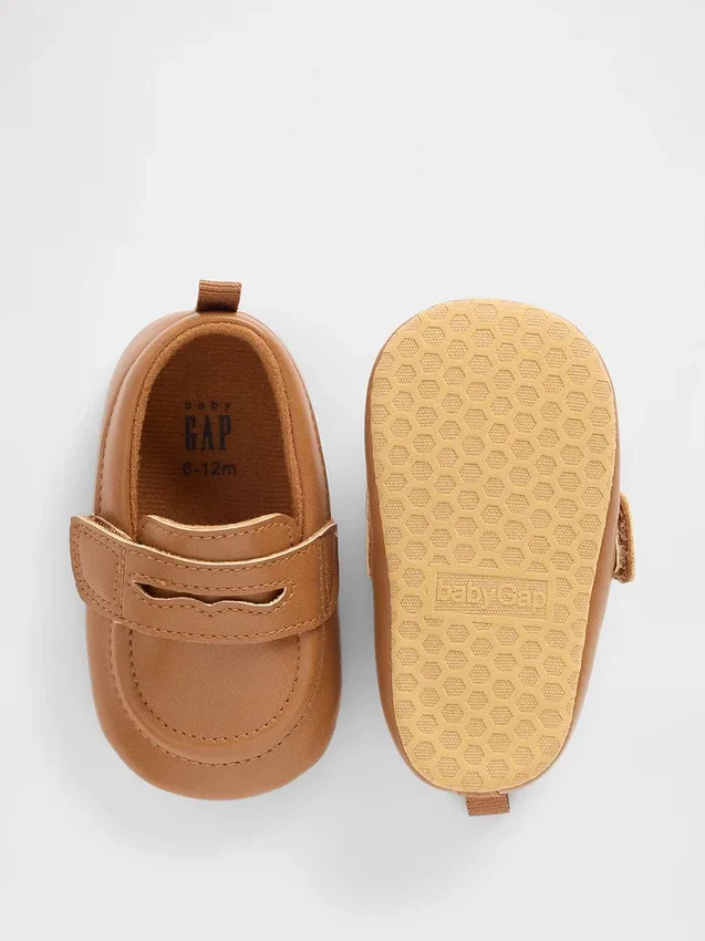 Veganistische leren loafers voor baby’s