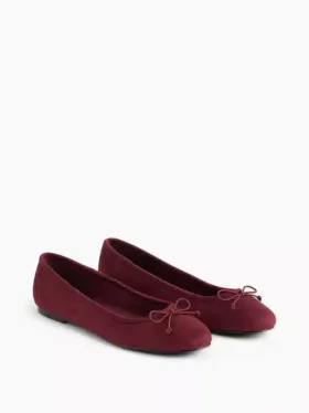 Veganistische suède ballerina’s