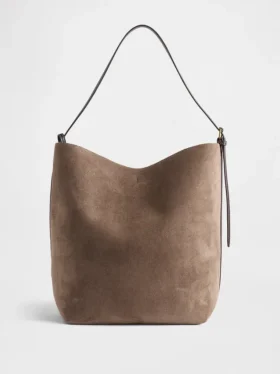 Veganistische suède bucketbag
