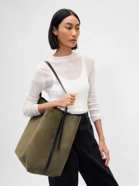 Veganistische suède bucketbag