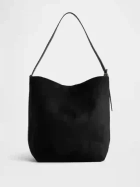 Veganistische suède bucketbag