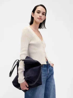 Veganistische suède bucketbag