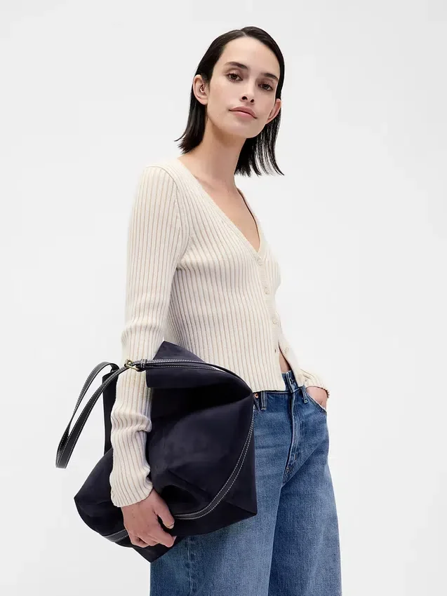 Veganistische suède bucketbag