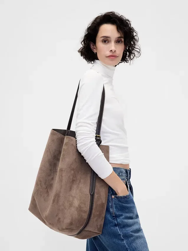 Veganistische suède bucketbag