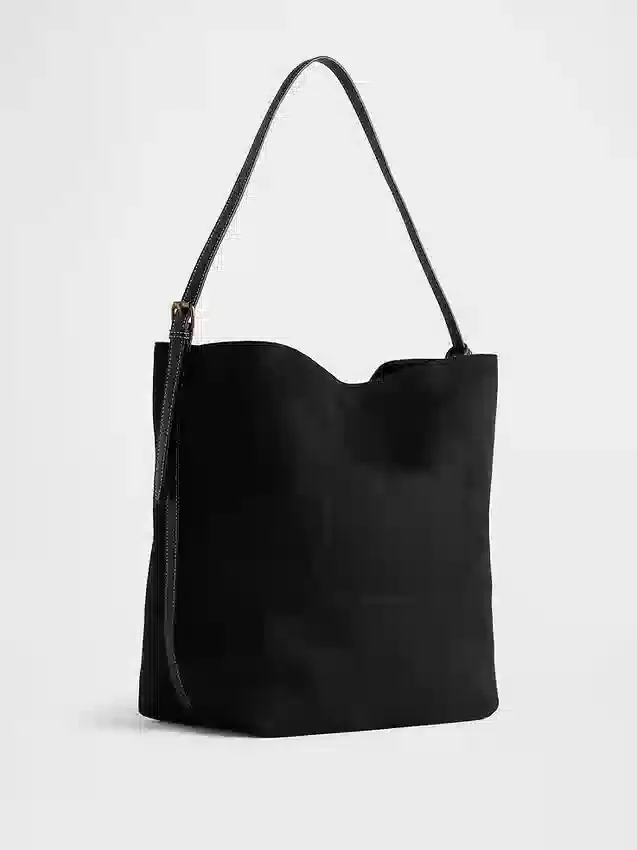 Veganistische suède bucketbag