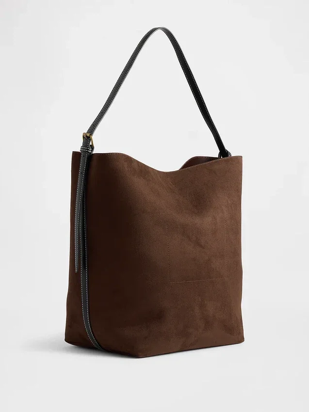 Veganistische suède bucketbag