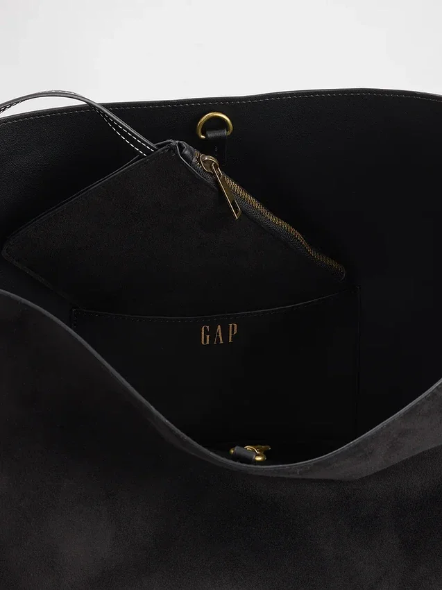 Veganistische suède bucketbag