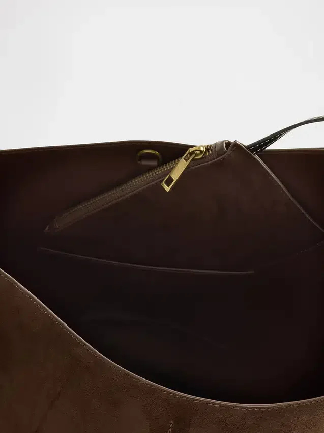 Veganistische suède bucketbag