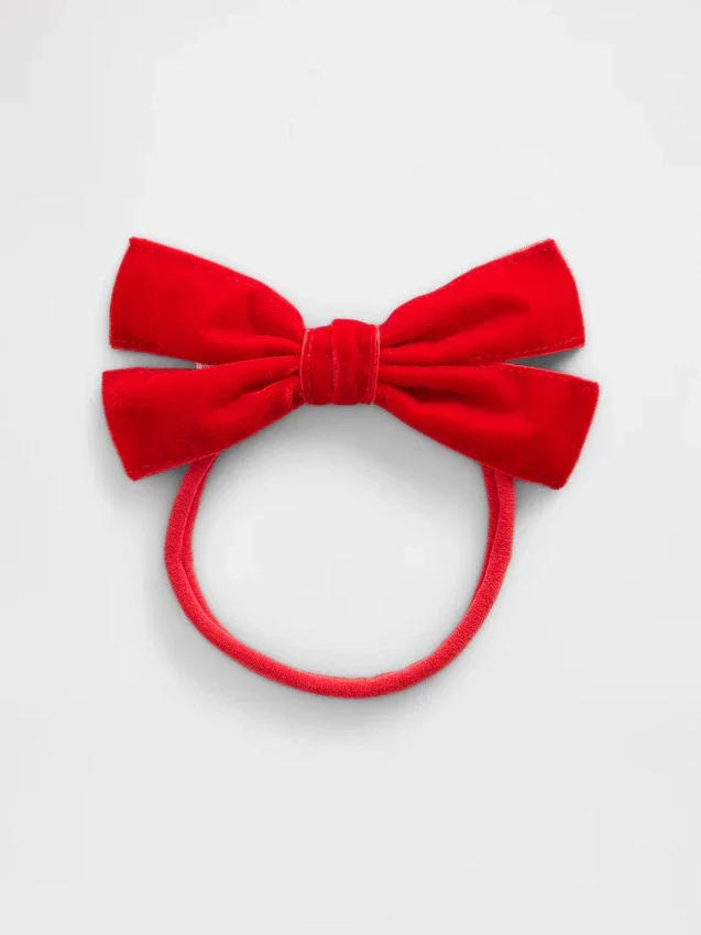 Velours haarband met strik voor baby’s