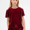 Velours peplumtop voor kinderen